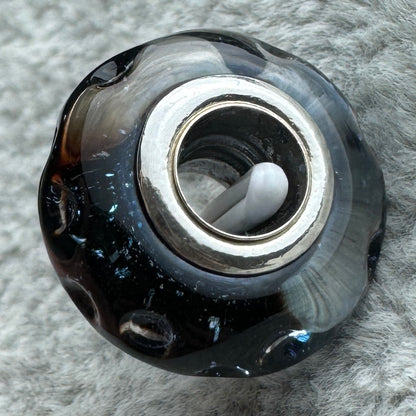 Charm De Cristal De Murano Océano Azul Pandora Vista Del Costado