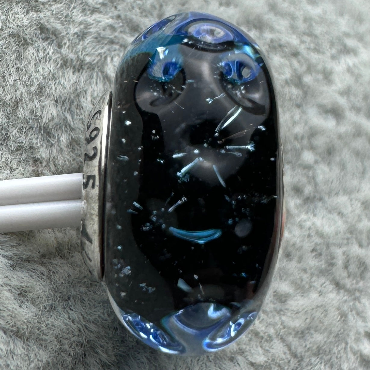 Charm De Cristal De Murano Océano Azul Pandora Vista Desde Atrás