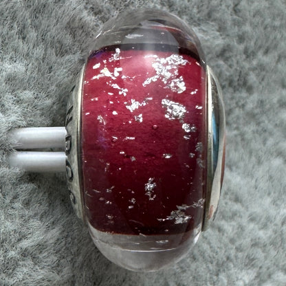 Charm De Cristal De Murano Rojo De Princesa Anna Frozen Disney Pandora Vista Frontal