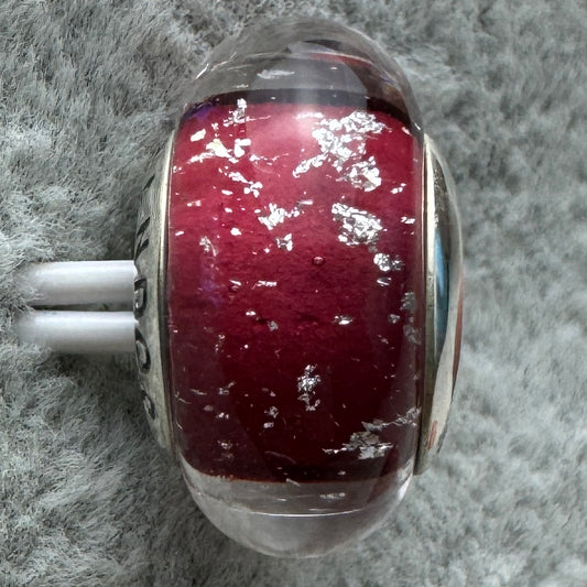 Charm De Cristal De Murano Rojo De Princesa Anna Frozen Disney Pandora Vista Frontal