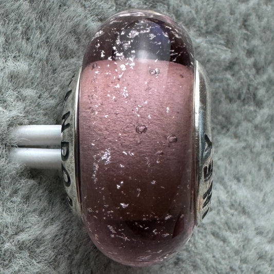 Charm De Cristal De Murano Rosa Claro Princesa Rapunzel Disney Pandora Vista Frontal
