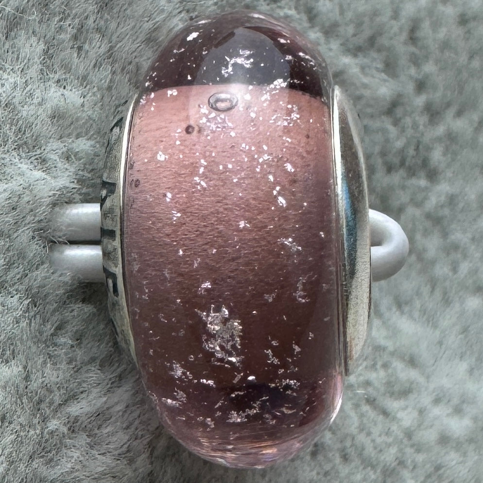 Charm De Cristal De Murano Rosa Claro Princesa Rapunzel Disney Pandora Vista Trasera