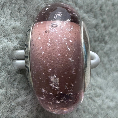 Charm De Cristal De Murano Rosa Claro Princesa Rapunzel Disney Pandora Vista Trasera