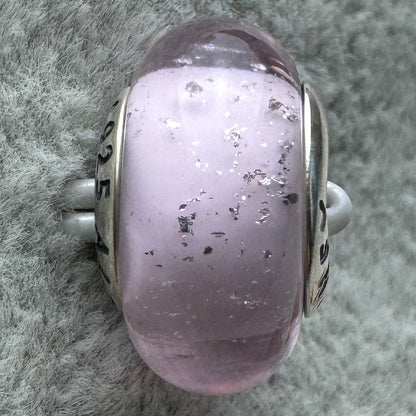 Charm De Cristal De Murano Rosa Princesa Aurora La Bella Durmiente Disney Pandora Vista Frontal