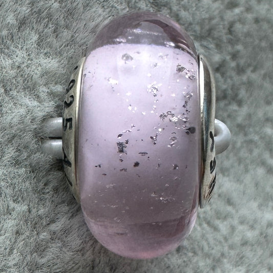 Charm De Cristal De Murano Rosa Princesa Aurora La Bella Durmiente Disney Pandora Vista Frontal
