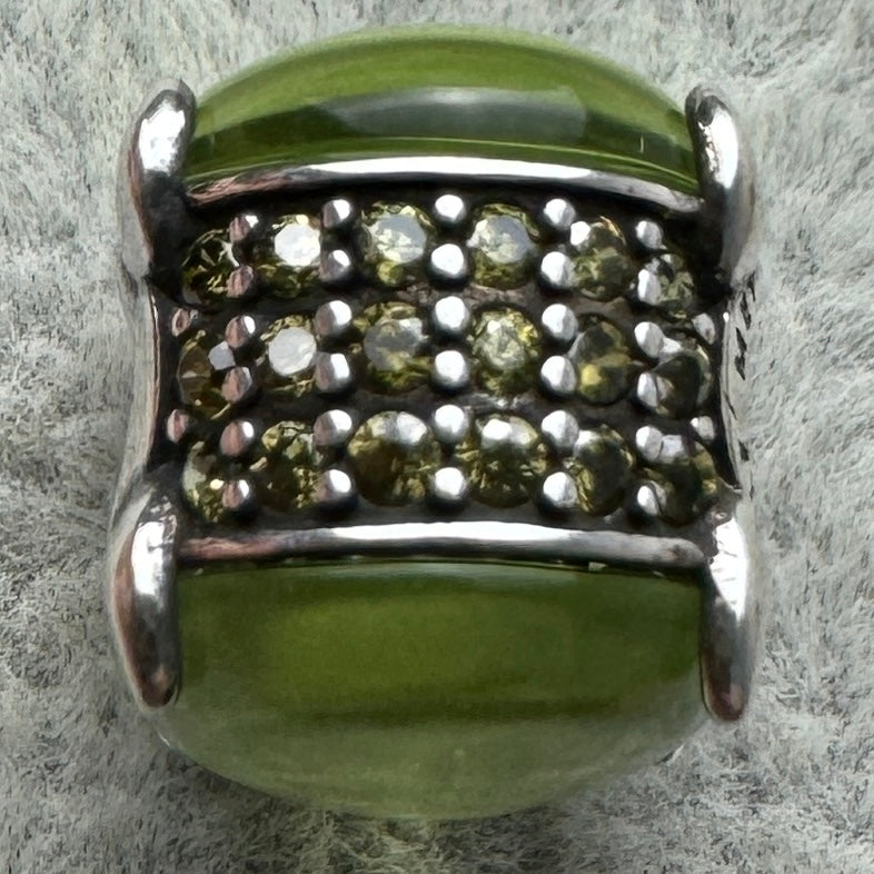 Charm De Cristal De Murano Verde Brillante Pandora Vista Desde Arriba