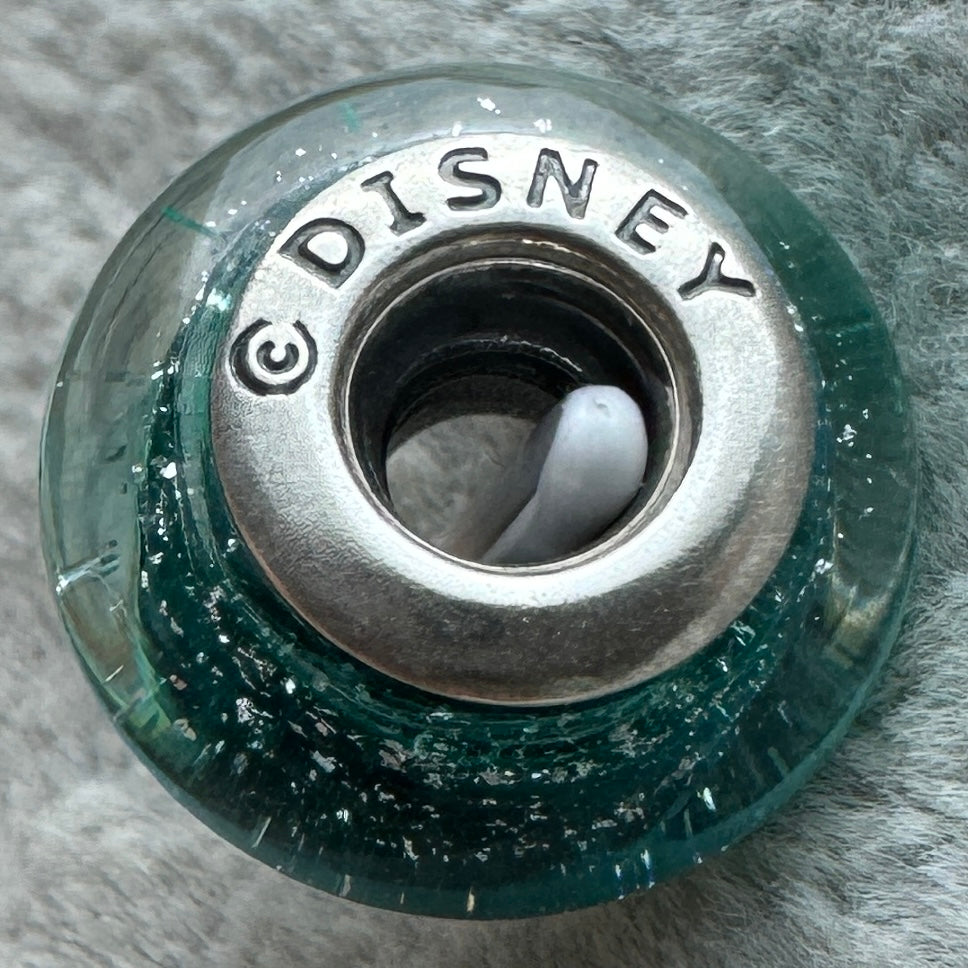 Charm De Cristal De Murano Verde Princesa Ariel Sirenita Disney Pandora Vista Lateral