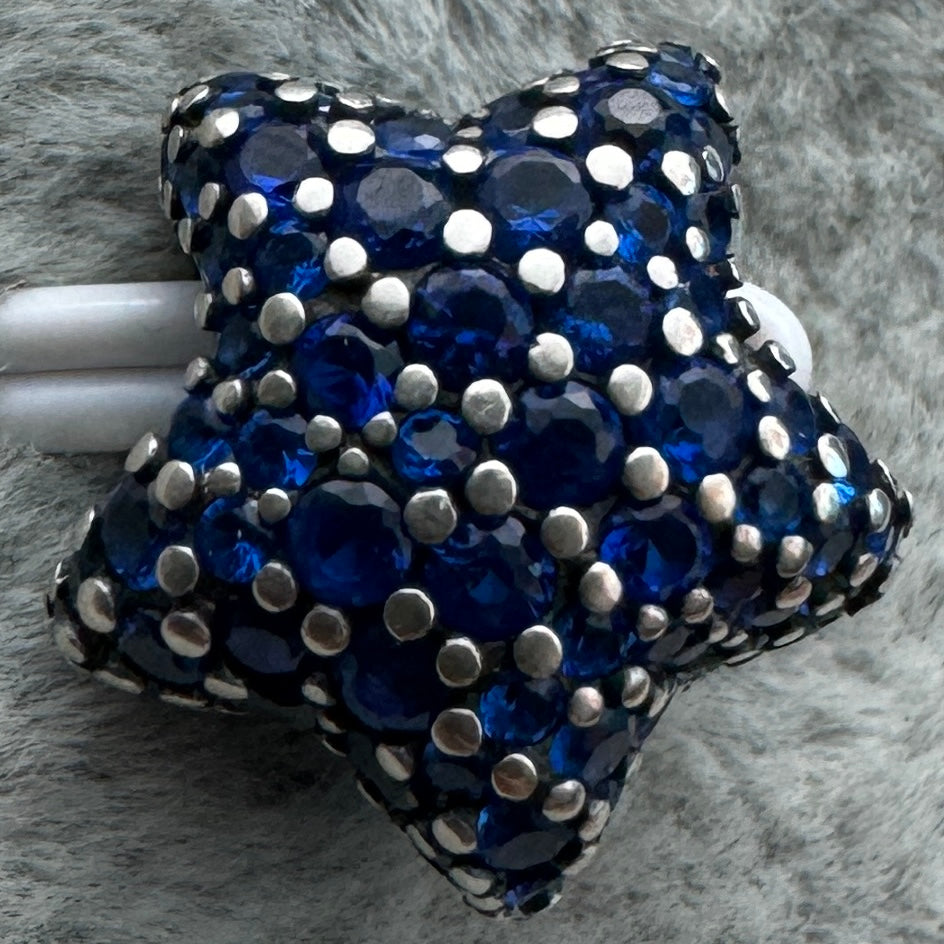 Charm Estrella Pavé Azul Pandora Vista Desde Atrás