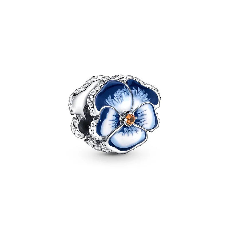 Charm Flor Pensamiento Azul Pandora