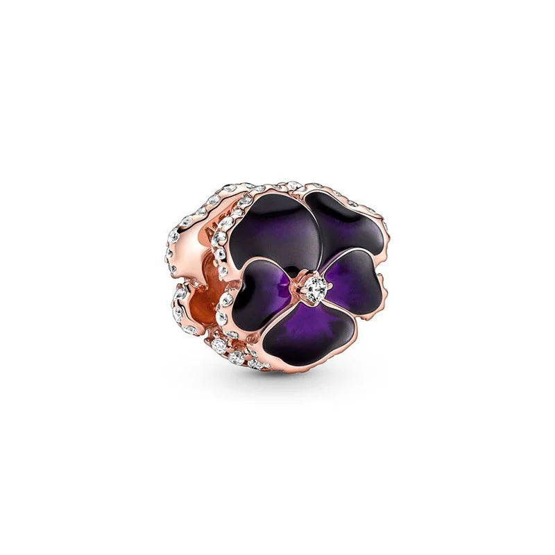 Charm Flor Pensamiento Morada Pandora