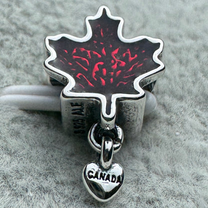Charm Hoja De Arce Rojo De Canadá Pandora Vista Desde Atrás