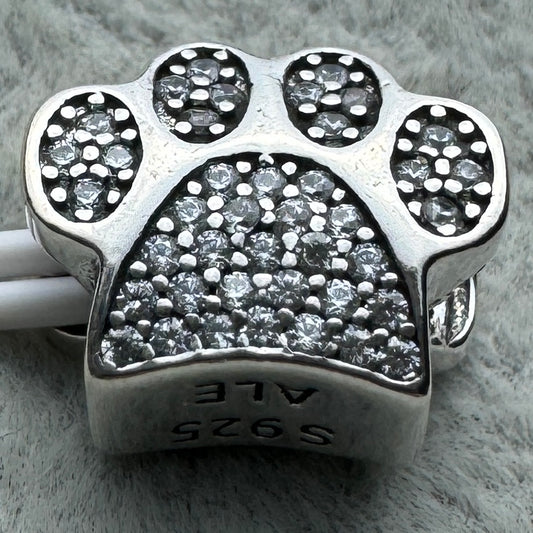 Charm Huella De Perro Brillante Pandora Vista Frontal