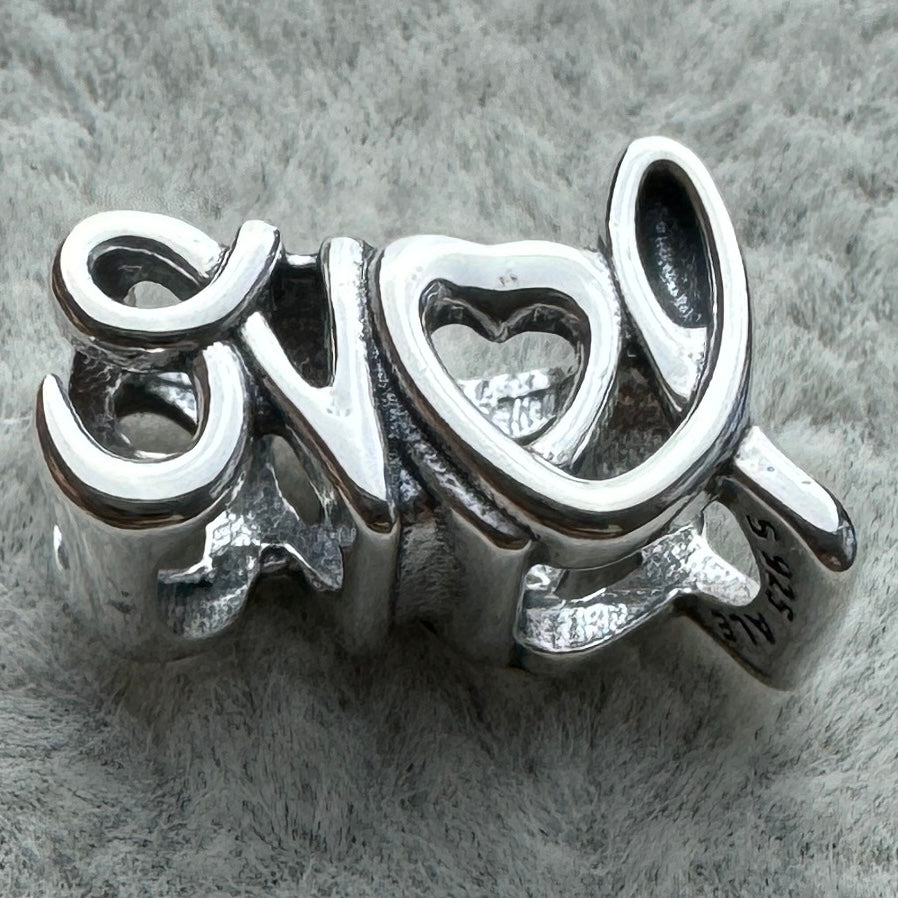 Charm Letras Love Amor Pandora Vista Desde Atrás