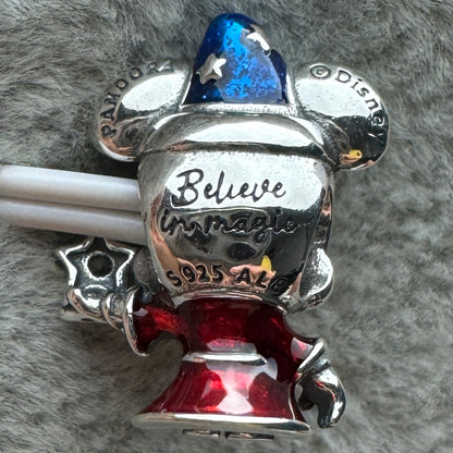 Charm Mickey Mago Disney Pandora Vista Desde Atrás