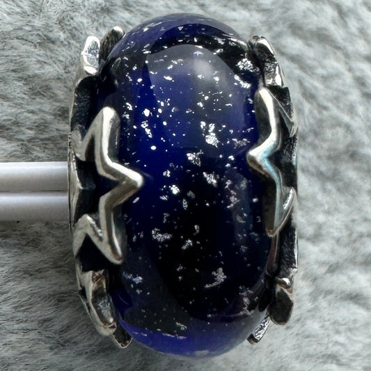 Charm Murano Galaxia Y Estrellas Pandora Vista Frontal
