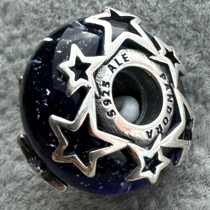 Charm Murano Galaxia Y Estrellas Pandora Vista Lateral
