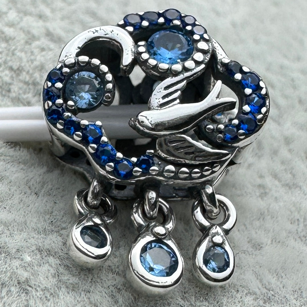 Charm Nube Y Golondrina Brillante Pandora Vista Frontal