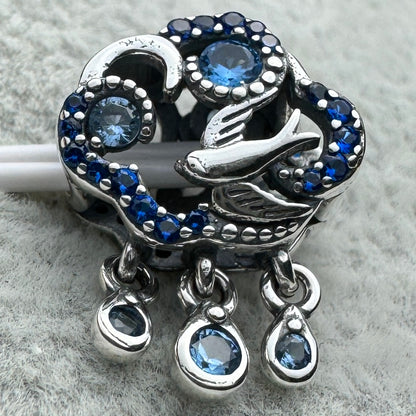 Charm Nube Y Golondrina Brillante Pandora Vista Frontal