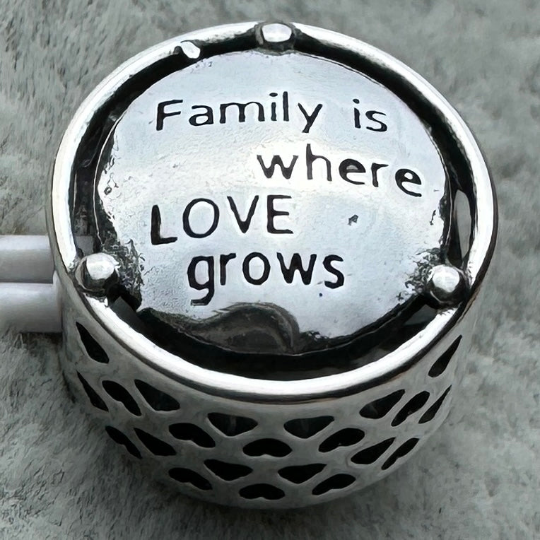 Charm Redondo Árbol Familiar Pandora Vista Desde Atrás