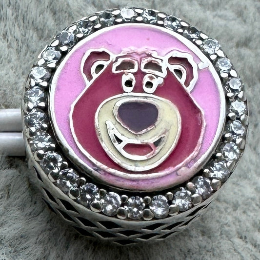 Charm Redondo Brillante Lotso Disney Pandora Vista Frontal