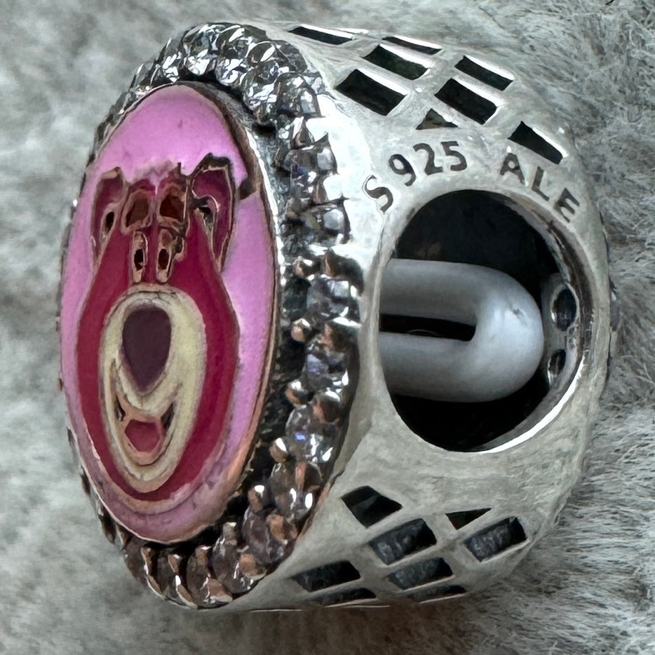 Charm Redondo Brillante Lotso Disney Pandora Vista Lateral