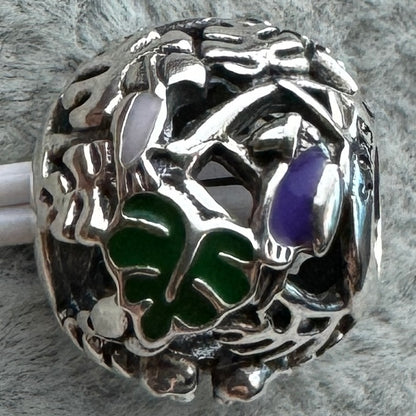 Charm Redondo Criaturas De La Selva Y Hojas (Pericos Y Mariposas)