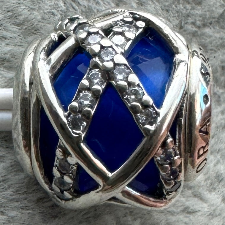 Charm Redondo Galaxia Azul Pandora Vista Desde Atrás