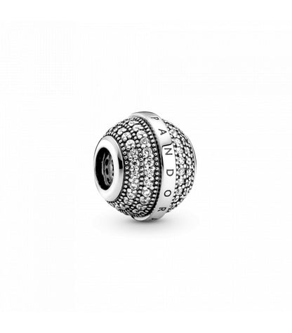 Charm Redondo Pavé Y Logotipo Pandora