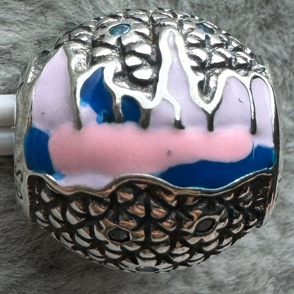 Charm Redondo Rosa, Azul Y Morado Disney Parks Pandora Vista Frontal