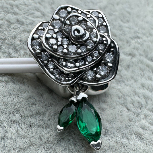 Charm Rosa Floreciendo Brillante Pandora Vista Frontal