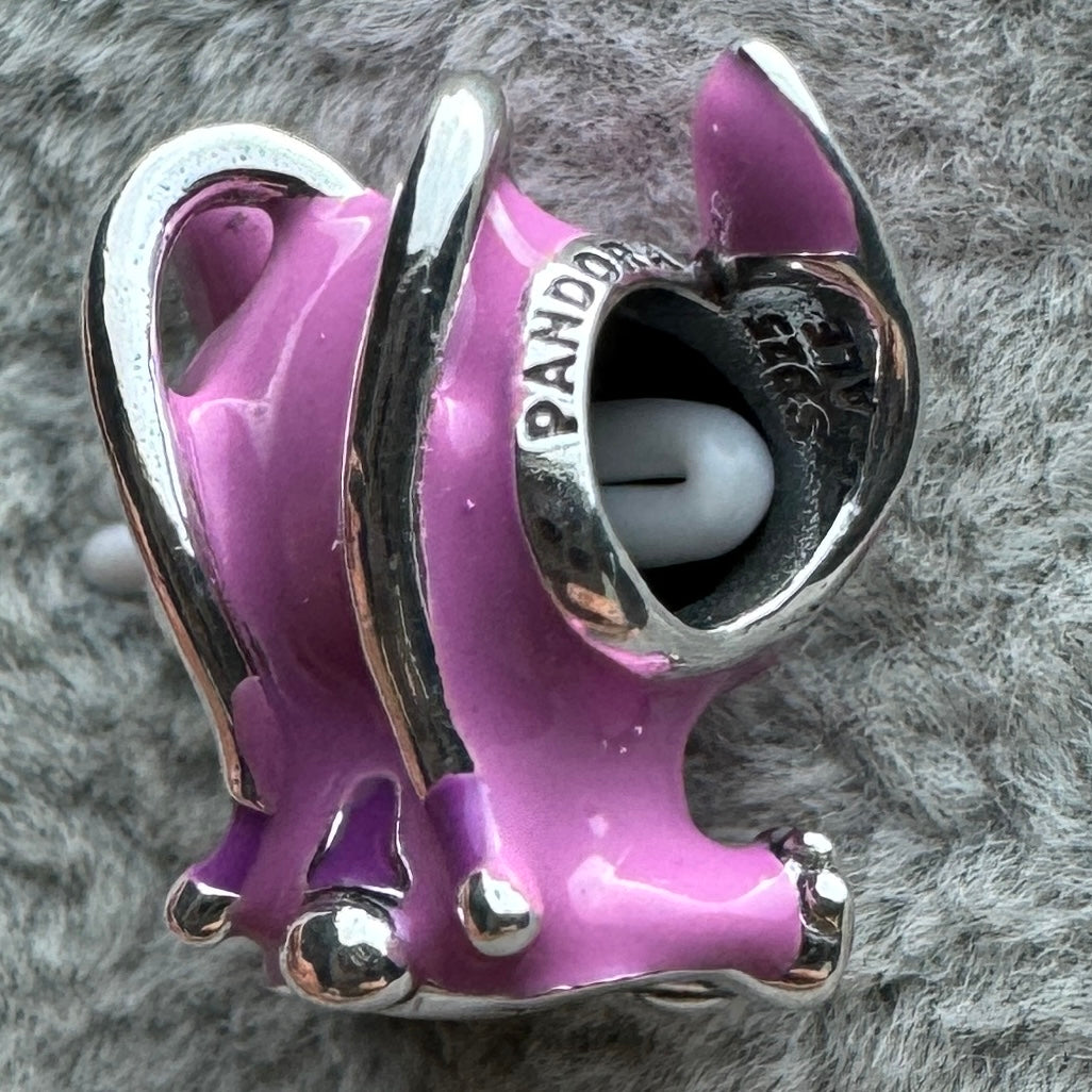 Charm Stitch Rosa Angela Disney Pandora Vista Lateral