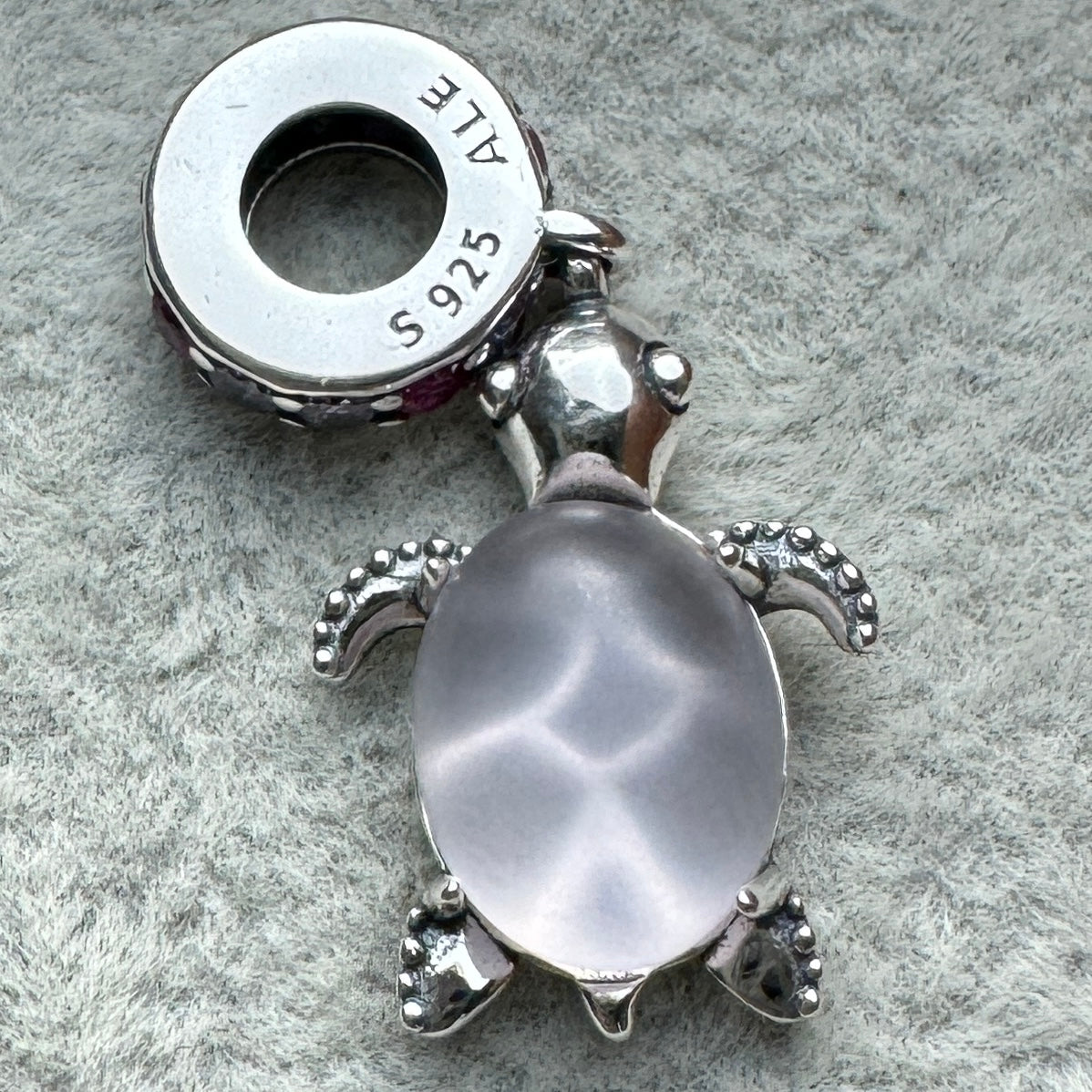 Charm Tortuga De Cristal De Murano Rosa Pandora 3