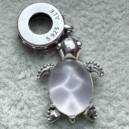 Charm Tortuga De Cristal De Murano Rosa Pandora 3