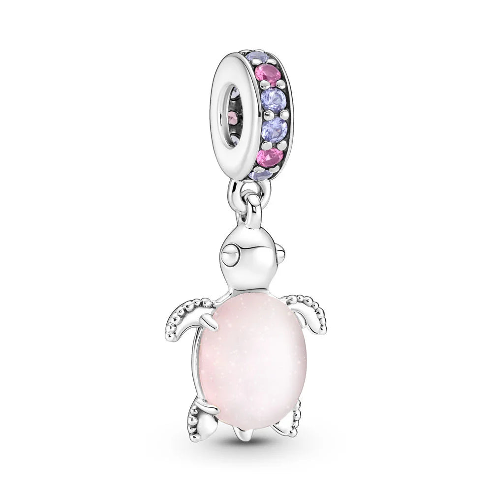 Charm Tortuga De Cristal De Murano Rosa Pandora 4