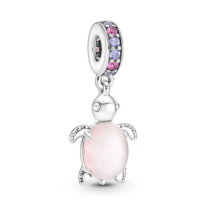 Charm Tortuga De Cristal De Murano Rosa Pandora 4