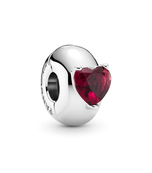 Charm Clip De Seguridad Corazón Rojo