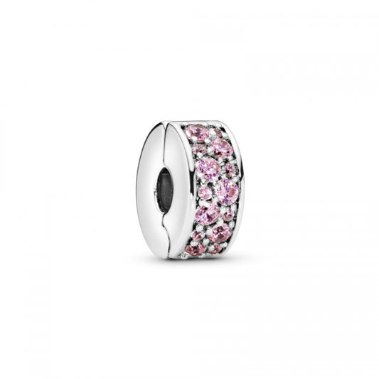 Charm Clip De Seguridad Pavé Rosas