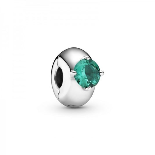 Charm Clip De Seguridad Zirconia Verde