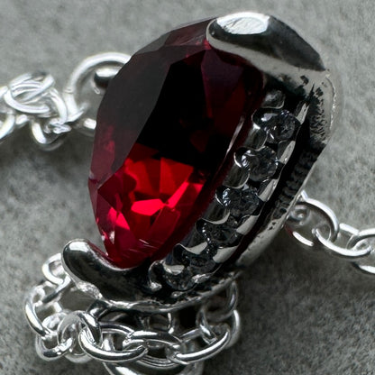 Collar Corazón Nivelado Brillante Rojo Pandora Vista De Abajo