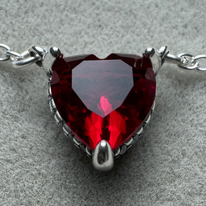 Collar Corazón Nivelado Brillante Rojo Pandora Vista Del Corazón