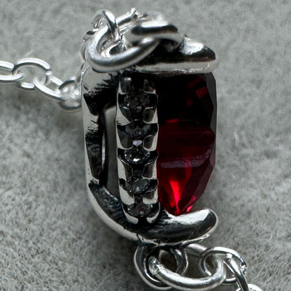 Collar Corazón Nivelado Brillante Rojo Pandora Vista Del Costado