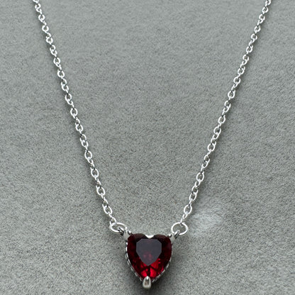 Collar Corazón Nivelado Brillante Rojo Pandora Vista Frontal