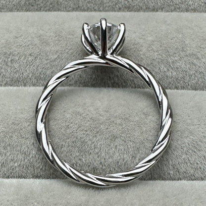 Anillo Contorno Moissanita