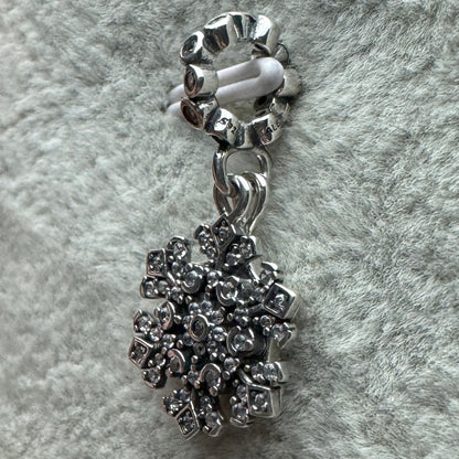 Charm Colgante Doble Copo De Nieve Brillante