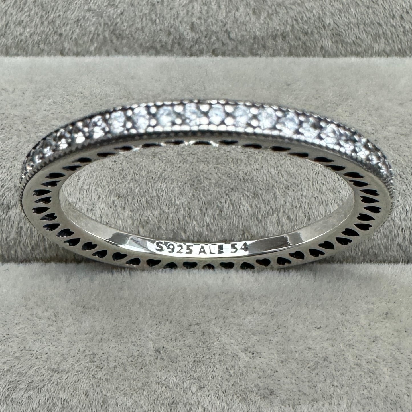 Anillo Brillante Corazones Laterales