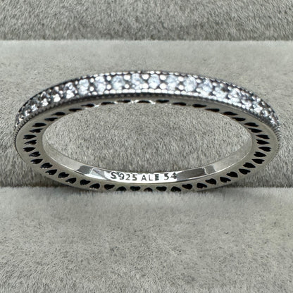 Anillo Brillante Corazones Laterales