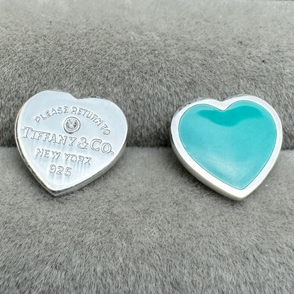 Aretes Corazón Azul Y Pavé Tiff