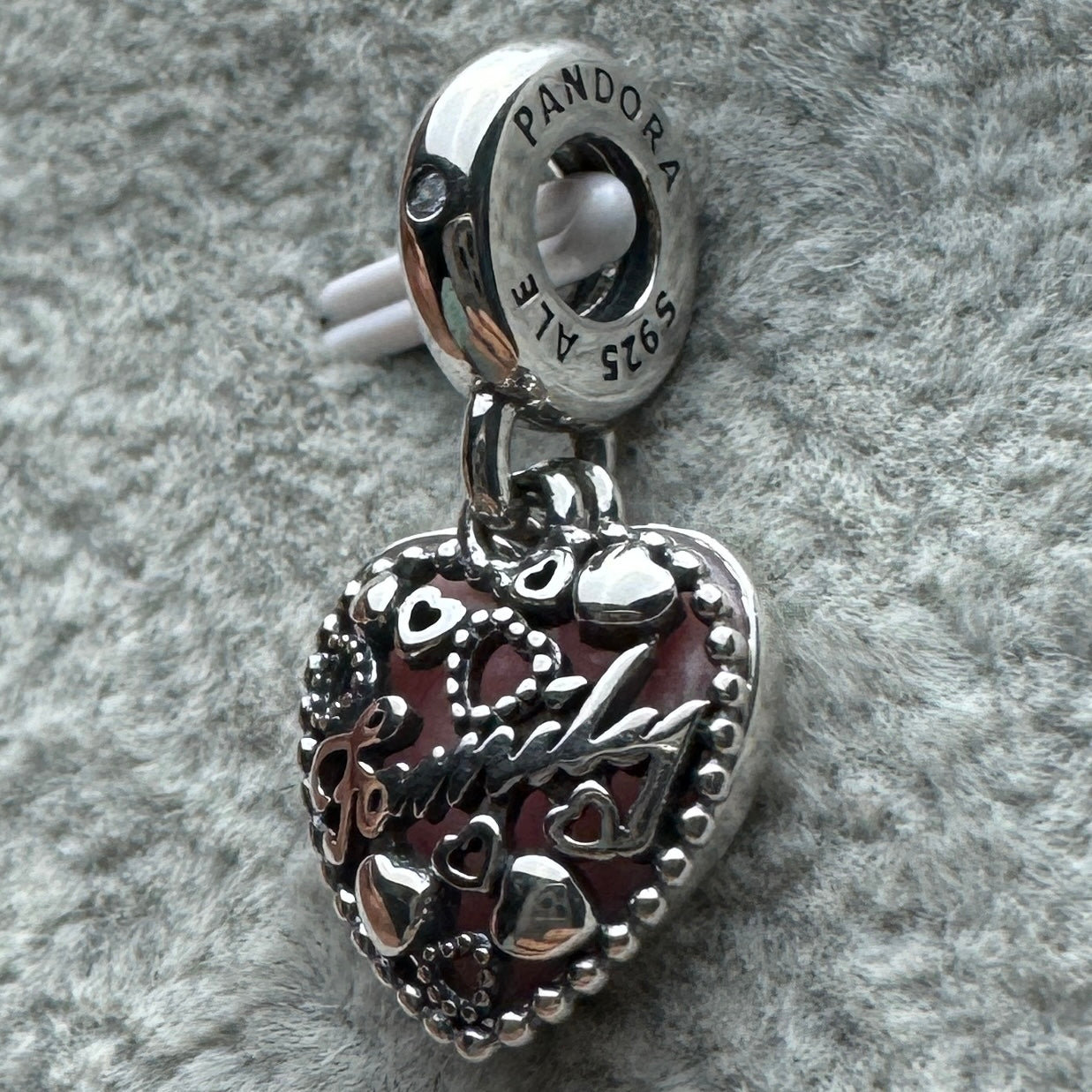 Charm Colgante Doble Corazón Familia
