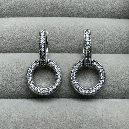 Aretes Con Colgante Pavé