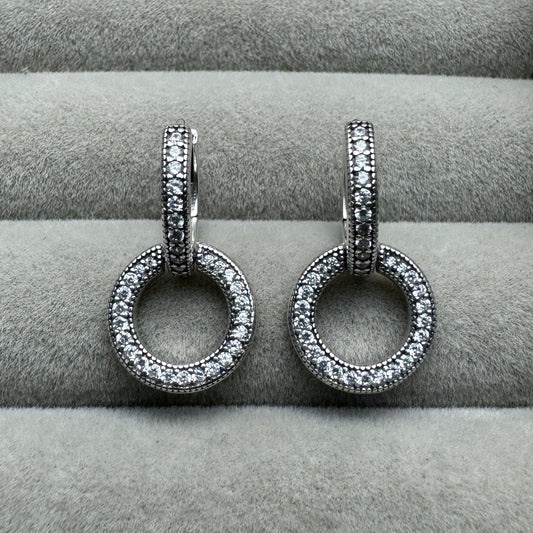 Aretes Con Colgante Pavé
